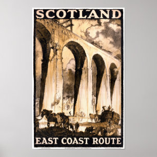Rare Scotland Vintage Travel Poster Restored