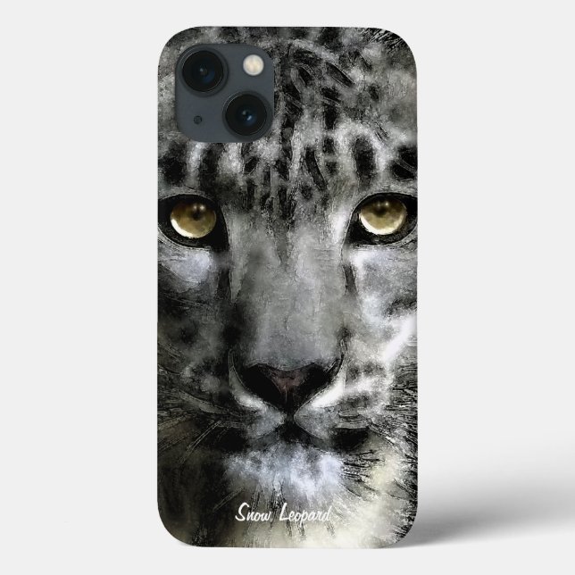 Rare Snow Leopard Big Cat Wildlife Device Case (Back)