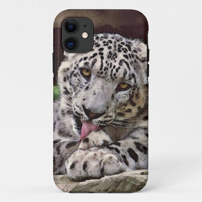 Rare Snow Leopard Big Cat Wildlife iPhone 5 Case (Back)