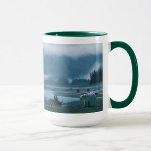 Rare Spirit Bear and Misty BC River Mug