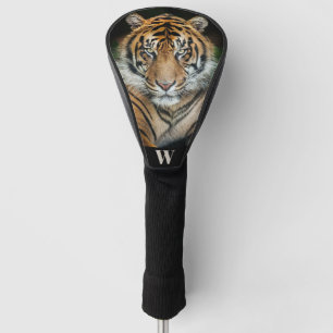 Rare Sumatran Tiger Photo Monogram Initial Golf Head Cover