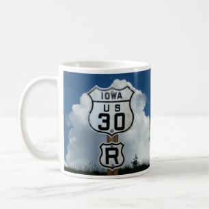 Rare US Route 30 sign with R Turn Sign Coffee Mug