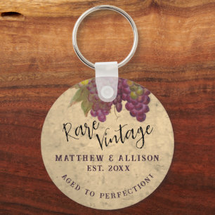 Rare Vintage Anniversary Aged to Perfection Custom Key Ring
