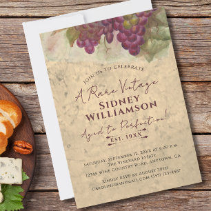 Rare Vintage Birthday Wine Aged to Perfection Invitation