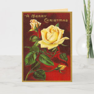 Rare Vintage Roses Christmas Card