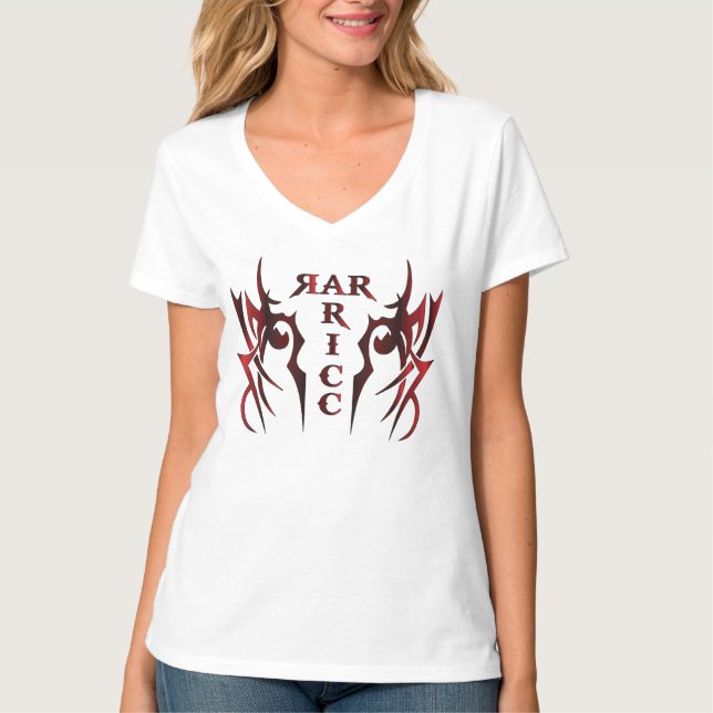 RaRick Women White V-Shirt T-Shirt (Front)
