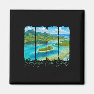 Rarotonga Cook Islands Travel Brushstroke Rarotong Magnet