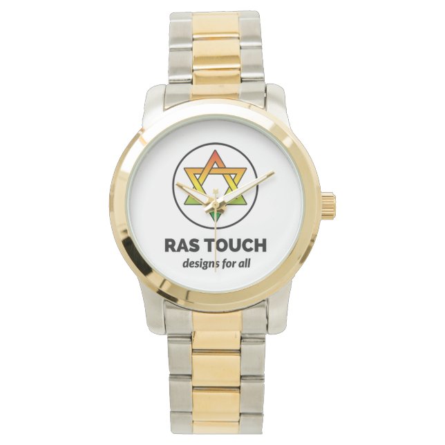 Ras Touch Star - Oversized Two-Tone Bracelet Watch (Front)