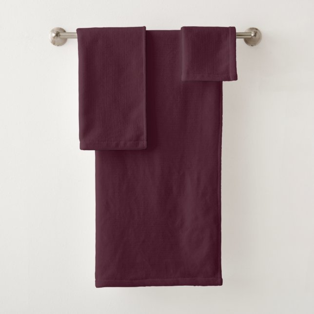 Rasberry Burgundy, Solid Burgundy  Bath Towel Set (Insitu)