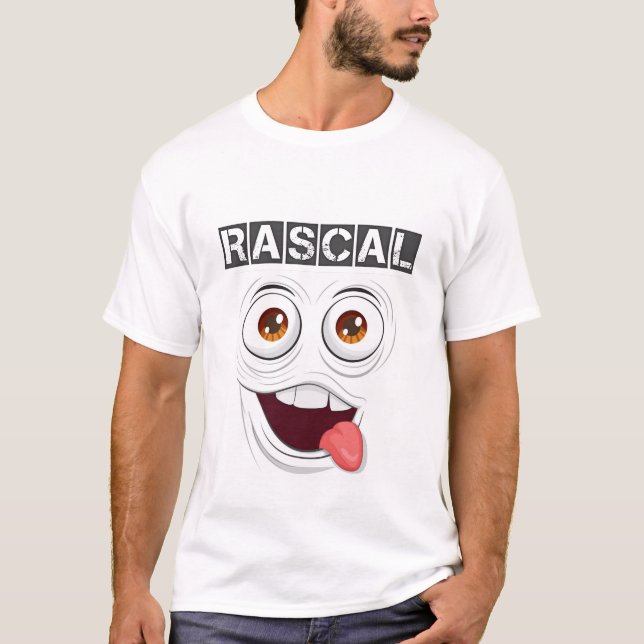 Rascal Bold Typography T-Shirt-Playful Attitude Te T-Shirt (Front)