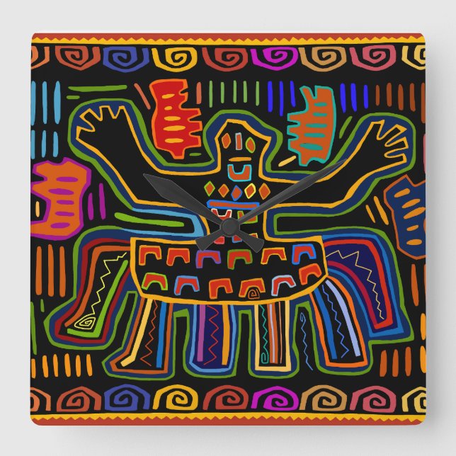 Rascal Shaman Spirit Square Wall Clock (Front)