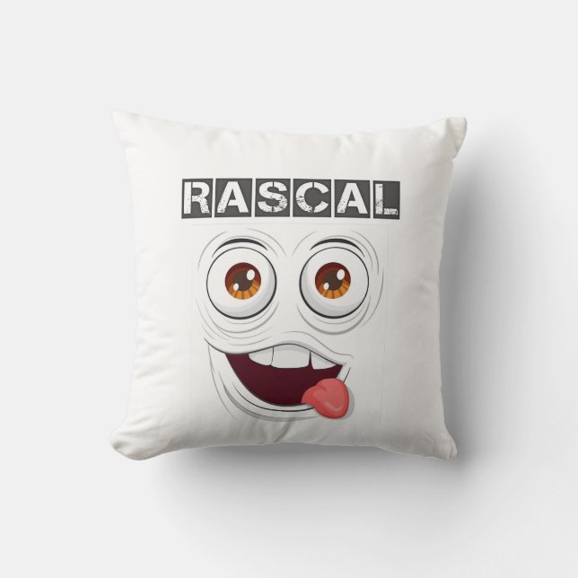 RASCAL Throw Pillow -Bold, Fun & Cosy Vibes (Front)