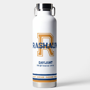Rashaun name meaning sports monogram water bottle