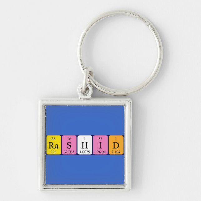 Rashid periodic table name keyring (Front)