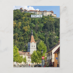 Rasnov panoramic view postcard