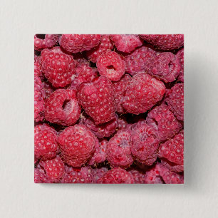 Raspberries 15 Cm Square Badge