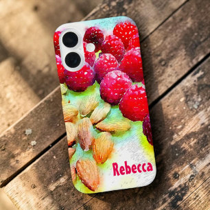 Raspberries and Almonds Watercolor iPhone 16 Case