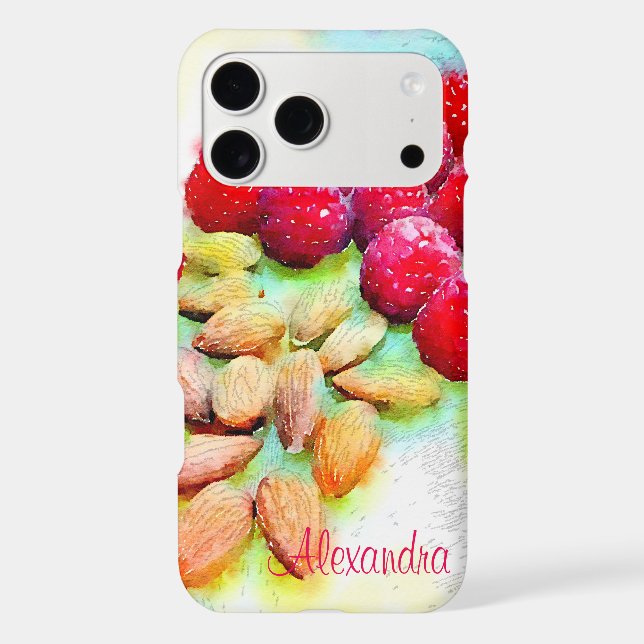 Raspberries and Almonds Watercolor Custom (Back)