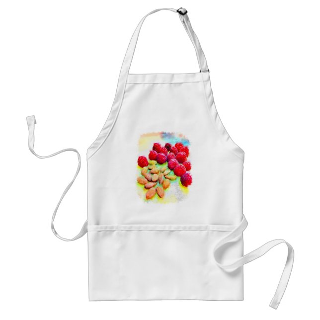 Raspberries and Almonds Watercolor Standard Apron (Front)