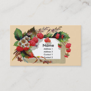 Raspberries and Blossoms Victorian Business Card