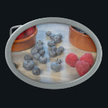 Raspberries and Blueberries Belt Buckles<br><div class="desc">"Fresh raspberries and blueberries.
Image © Angelika Stern"</div>