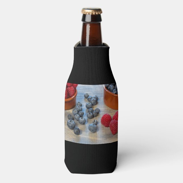 Raspberries and Blueberries Bottle Cooler (Bottle Front)
