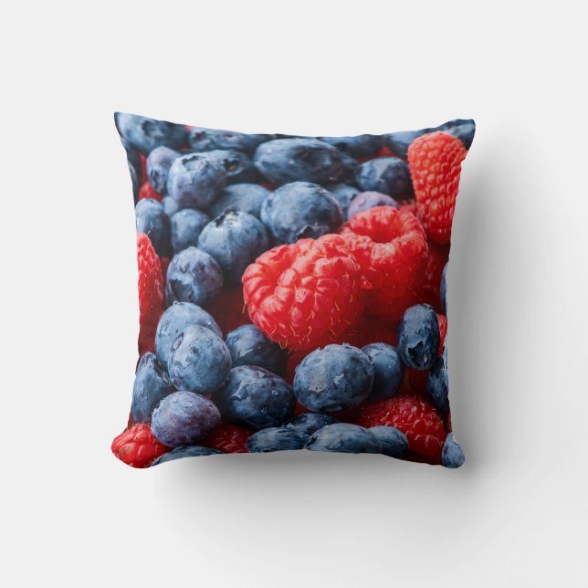 Raspberries and Blueberries Cushion (Front)