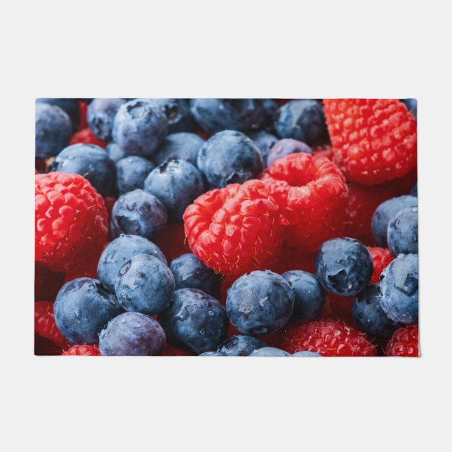Raspberries and Blueberries Doormat (Front)