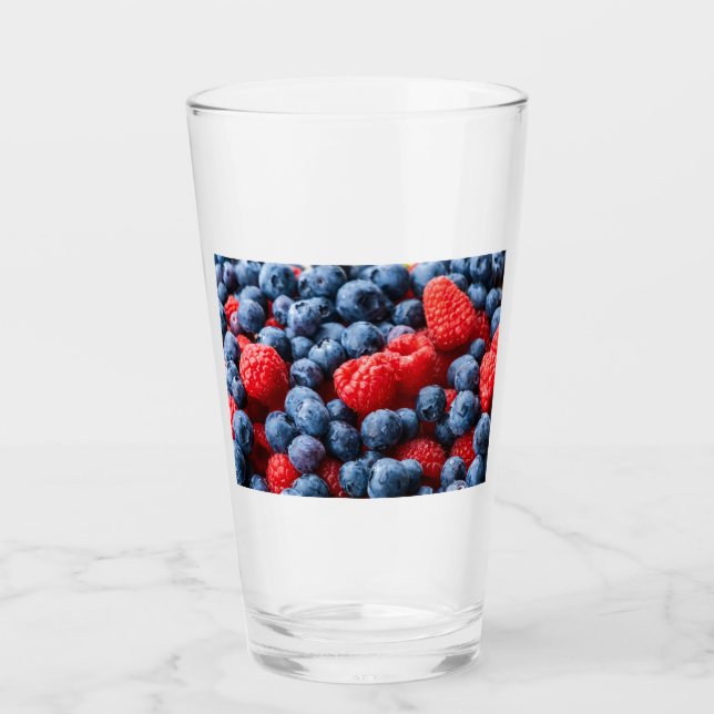 Raspberries and Blueberries Glass (Front)