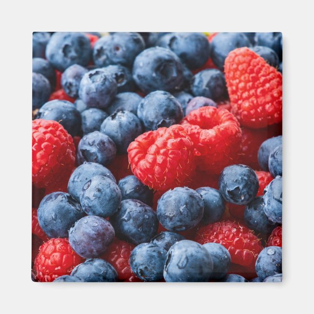 Raspberries and Blueberries Magnet (Front)