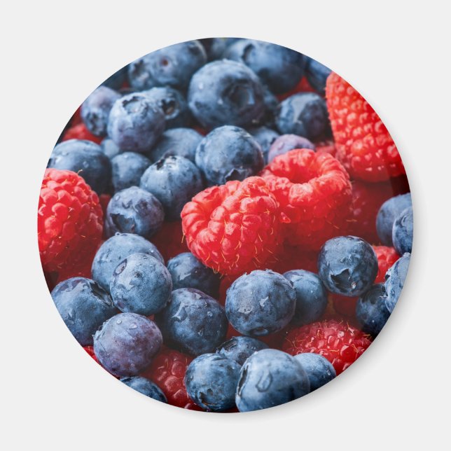 Raspberries and Blueberries Magnet (Front)