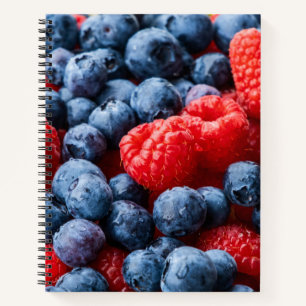 Raspberries and Blueberries Notebook