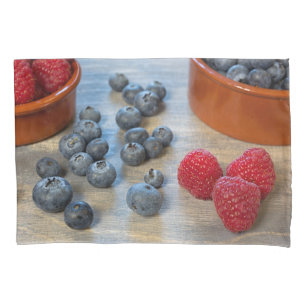 Raspberries and Blueberries Pillowcase