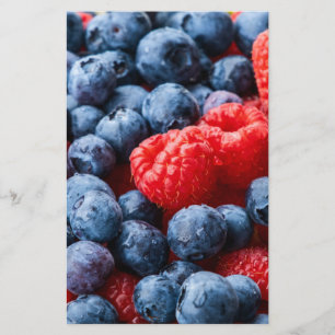 Raspberries and Blueberries Stationery