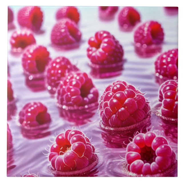 Raspberries Ceramic Tile (Front)
