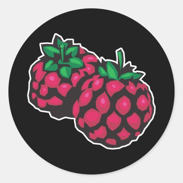 raspberries classic round sticker (Front)