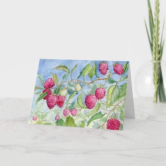 "Raspberries" Greeting Card (Front)