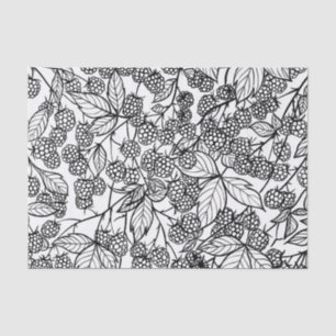 Raspberries hand drawn pattern tissue paper