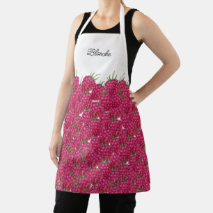 Raspberries Hand-painted Watercolor Pattern Apron