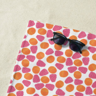 Raspberries Tangerines on White to Customise Beach Towel