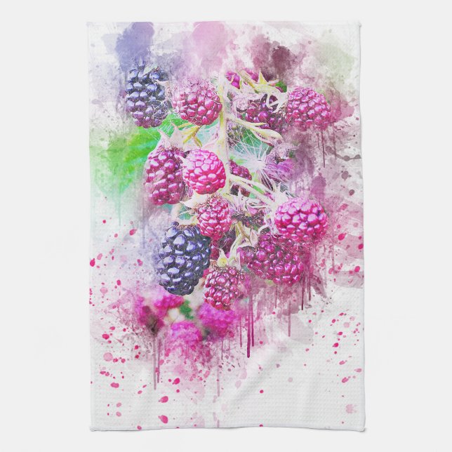 Raspberries Tea Towel (Vertical)