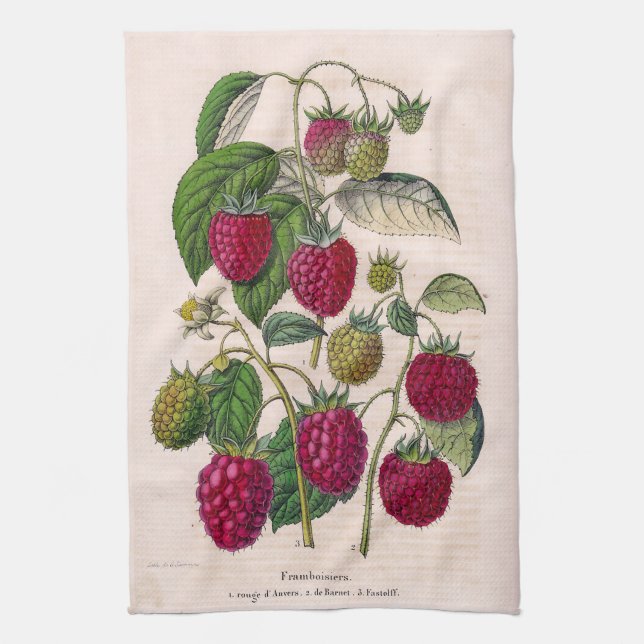 Raspberries Tea Towel (Vertical)
