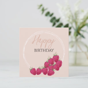 Raspberries Watercolor Illustration Card