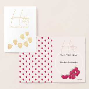 Raspberries Watercolor Illustration Foil Card
