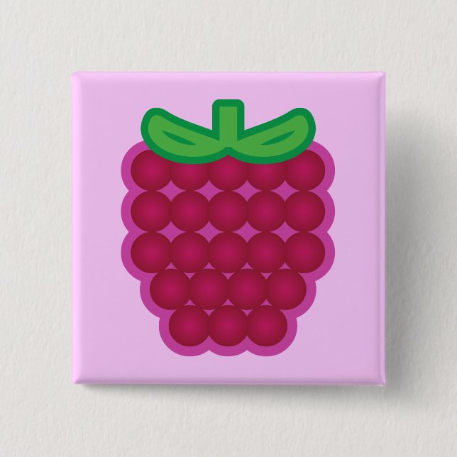 Raspberry 15 Cm Square Badge (Front)