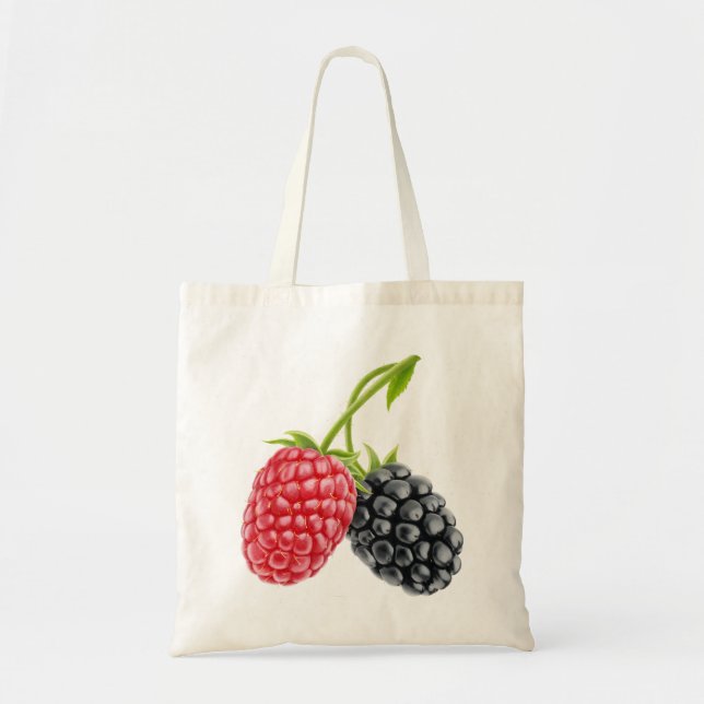 Raspberry and blackberry tote bag (Front)