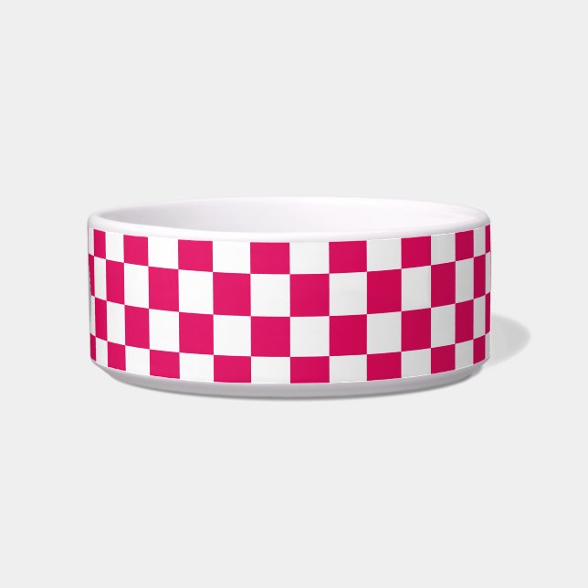 Raspberry and White Chequered Pattern Bowl (Right)