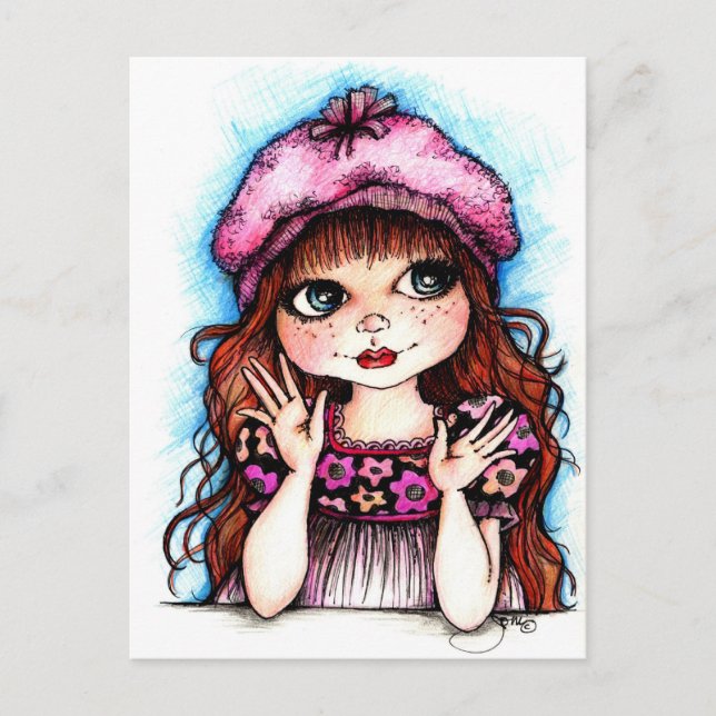 Raspberry Beret...A French Connection Postcard (Front)