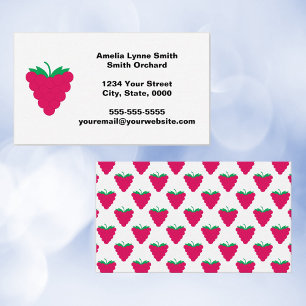 Raspberry Berry Fruit Pink Personalise Business Card