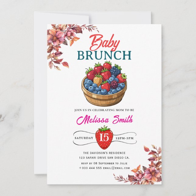 Raspberry Birthday Party Invitation (Front)